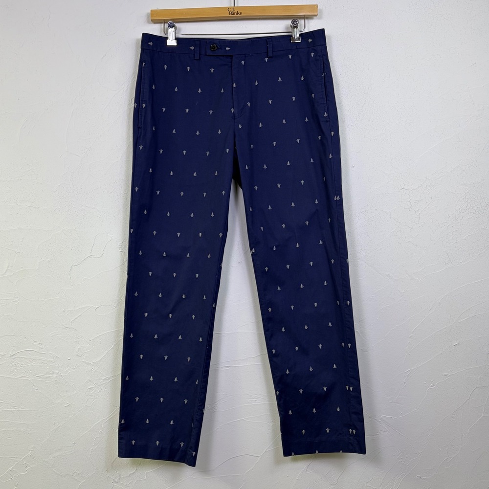 Lauren Ralph Lauren Chino Pants Mens 34 Navy Anchor Nautical Preppy Yacht